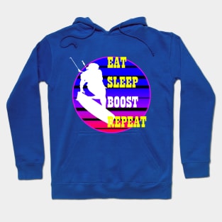 Eat Sleep Boost Repeat Female Kitesufer Retro Sunset Hoodie